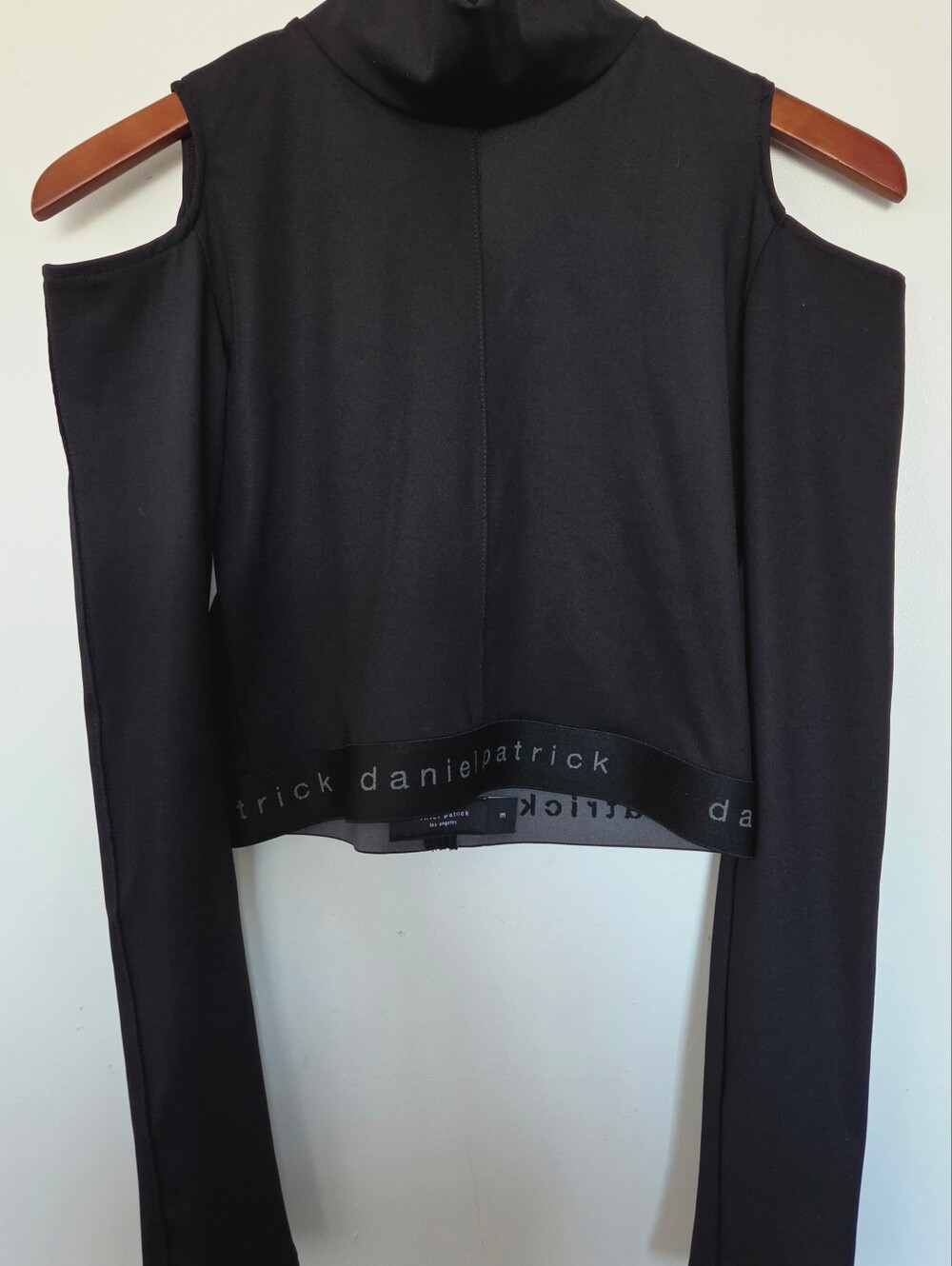 Daniel Patrick Black Cold-Shoulder Cropped Top